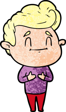 Bir insan tarafından çizilmiş mutlu çizgi film adamı.