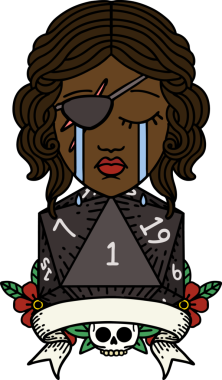 Retro Dövme Tarzı Ağlayan İnsan Haydut Doğal bir rulo bir insan tarafından çizilmiş