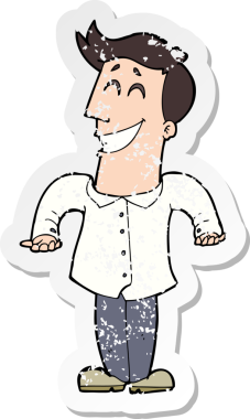 Bir insan tarafından çizilmiş bir karikatür işadamının gerilimli çıkartması.