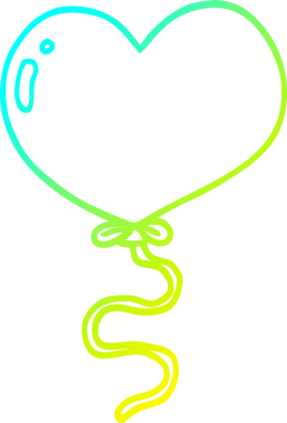 Bir insan tarafından çizilmiş bir aşk balonu çizimi.