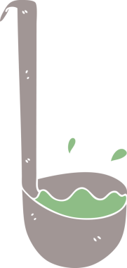 Bir insan tarafından çizilmiş garip bir çizgi film kepçesi.