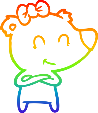 Bir insan tarafından çizilmiş dişi ayı çizgi filmi.