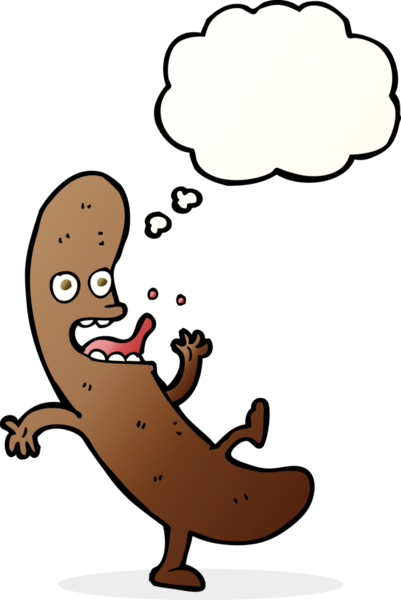 Bir insan tarafından çizilmiş düşünce baloncuklu çizgi film sosisi.