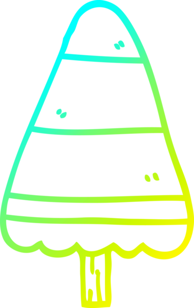 Soğuk gradyan çizgisi bir insan tarafından çizilmiş bir karikatür noel ağacı.