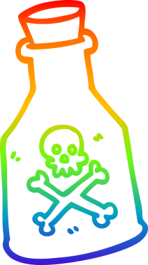 Bir insan tarafından çizilmiş bir karikatür zehrinin çizimi.