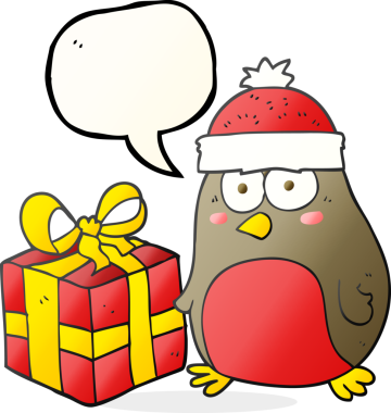 Bir insan tarafından çizilmiş serbest konuşma balonu karikatürü Noel ardılı.