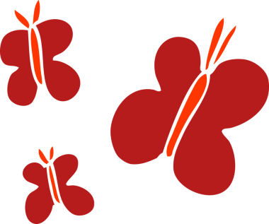 bir insan tarafından çizilmiş karalama kelebekleri