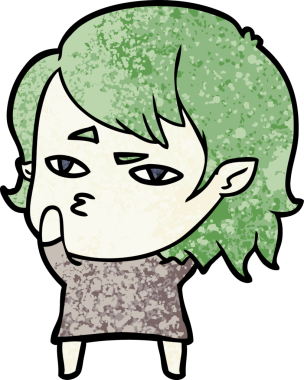 Bir insan tarafından çizilmiş vampir kız çizgi filmi.