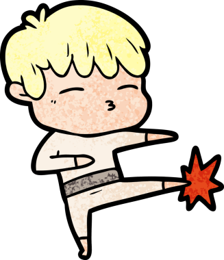 Bir insan tarafından çizilmiş meraklı bir çocuk.