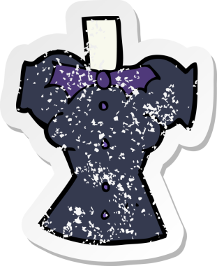 Bir insan tarafından çizilmiş karikatür vampir vücudunun gerilimli yapıştırması.