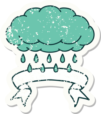 Bir insan tarafından çizilmiş eski bir bulut amblemi.