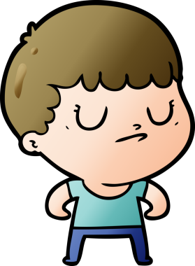 Bir insan tarafından çizilmiş huysuz çocuk çizgi filmi.