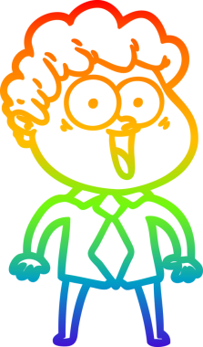 Bir insan tarafından çizilmiş mutlu bir adamın çizgi çizimi.