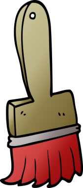 Bir insan tarafından çizilmiş karalama boya fırçası.