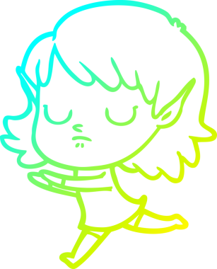 Bir insan tarafından çizilmiş soğuk gradyan çizgi çizimi.