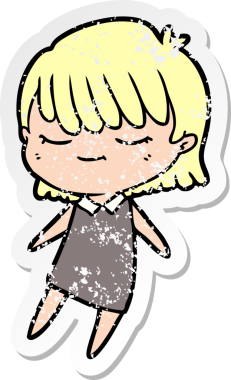 Bir insan tarafından çizilmiş karikatür bir kadının sıkıntılı çıkartması.