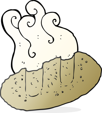 Bir insan tarafından çizilmiş karikatür ekmeği