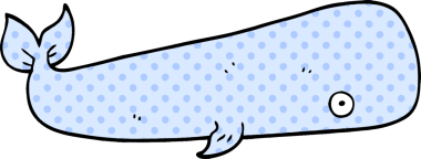 Bir insan tarafından çizilmiş karalama deniz balinası.