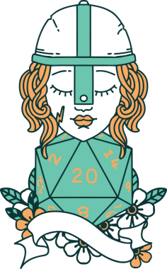 Retro Dövme Tarzı İnsan Dövüşçüsü Bir insan tarafından çizilmiş 20 zar atışıyla