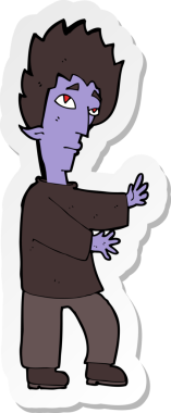 Bir insan tarafından çizilmiş bir vampirin çıkartması.