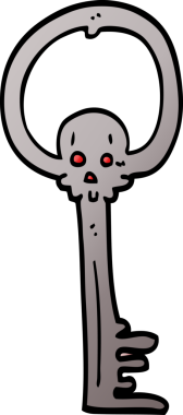 Bir insan tarafından çizilmiş garip kafatası anahtarı.