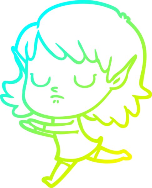 Bir insan tarafından çizilmiş soğuk gradyan çizgi çizimi.