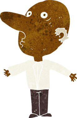 Bir insan tarafından çizilmiş kafası karışmış orta yaşlı bir adam.