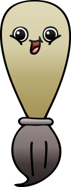 Bir insan tarafından çizilmiş bir boya fırçasının gölgeli karikatürü