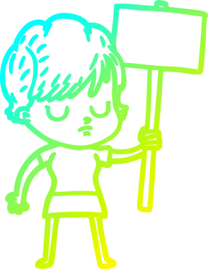 Bir insan tarafından çizilmiş bir karikatür kadın çizimi.