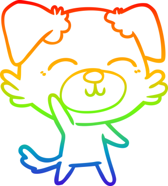 gökkuşağı gradyan çizimi bir insan tarafından çizilmiş bir çizgi köpek