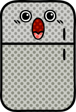 Bir insan tarafından çizilmiş buzdolabı karikatürü.