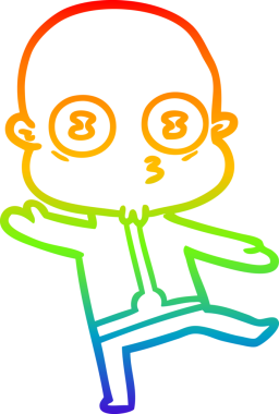 Gökkuşağı gradyan çizimi Bir insan tarafından çizilen garip kel uzay adamı çizimi