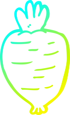 Bir insan tarafından çizilmiş karikatür kökü bitkisinin soğuk gradyan çizimi