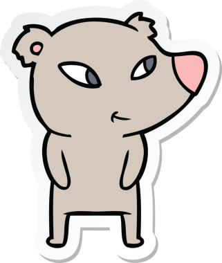 Bir insan tarafından çizilmiş şirin bir ayının çıkartması.