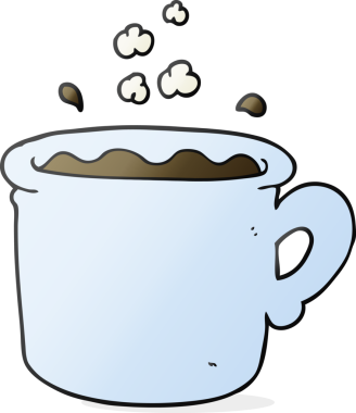 Bir insan tarafından çizilmiş serbest çizim kahve fincanı.