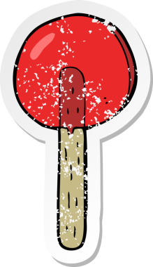 Bir insan tarafından çizilmiş bir lolipopun gerilimli yapıştırması.