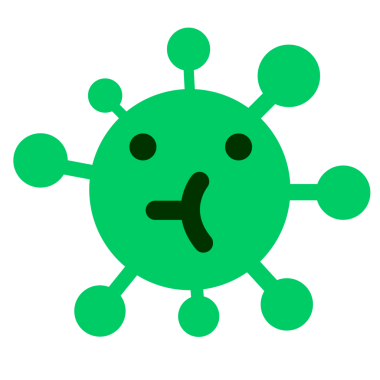 Bir insan tarafından çizilmiş basit bir virüs.