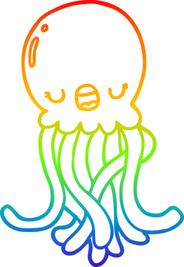 gökkuşağı gradyan çizgi çizimi Bir insan tarafından çizilmiş denizanası çizgi