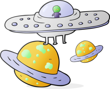 Bir insan tarafından çizilmiş serbest çizim uçan daire.