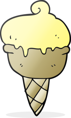 Bir insan tarafından çizilmiş karikatür dondurması.