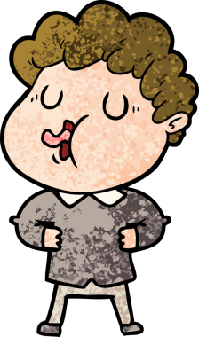 Bir insan tarafından çizilmiş çizgi film şarkıcısı.