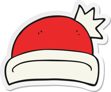 Bir insan tarafından çizilmiş bir karikatür Noel şapkasının çıkartması.