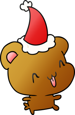 Bir insan tarafından çizilmiş Kawai ayısının el çizimi gradyan karikatürü.