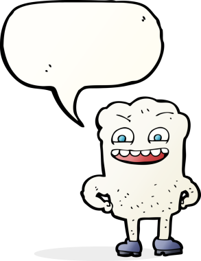 Bir insan tarafından çizilmiş, mutlu dişli çizgi film.