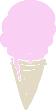 Bir insan tarafından çizilmiş düz renkli çizgi film dondurması.