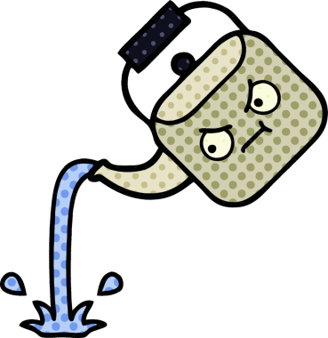 Bir insan tarafından çizilmiş bir çaydanlık çizgi filmi.