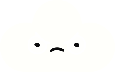 Bir insan tarafından çizilmiş beyaz bulutun düz renkli retro karikatürü