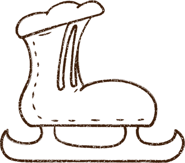 Buz pateni Kömürü Bir insan tarafından çizilmiş