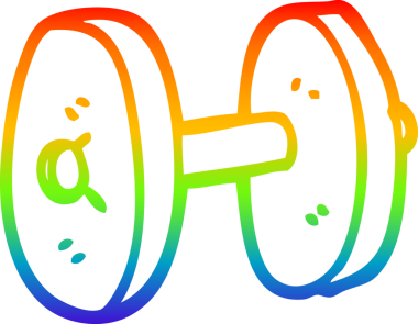 gökkuşağı gradyan çizgi çizimi bir insan tarafından çizilmiş spor salonu ağırlıkları