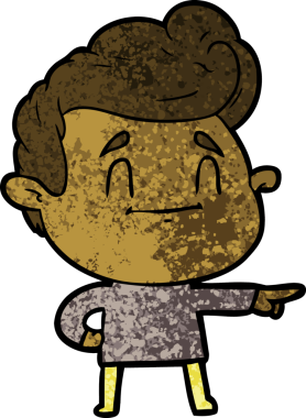 Bir insan tarafından çizilmiş mutlu çizgi film adamı.